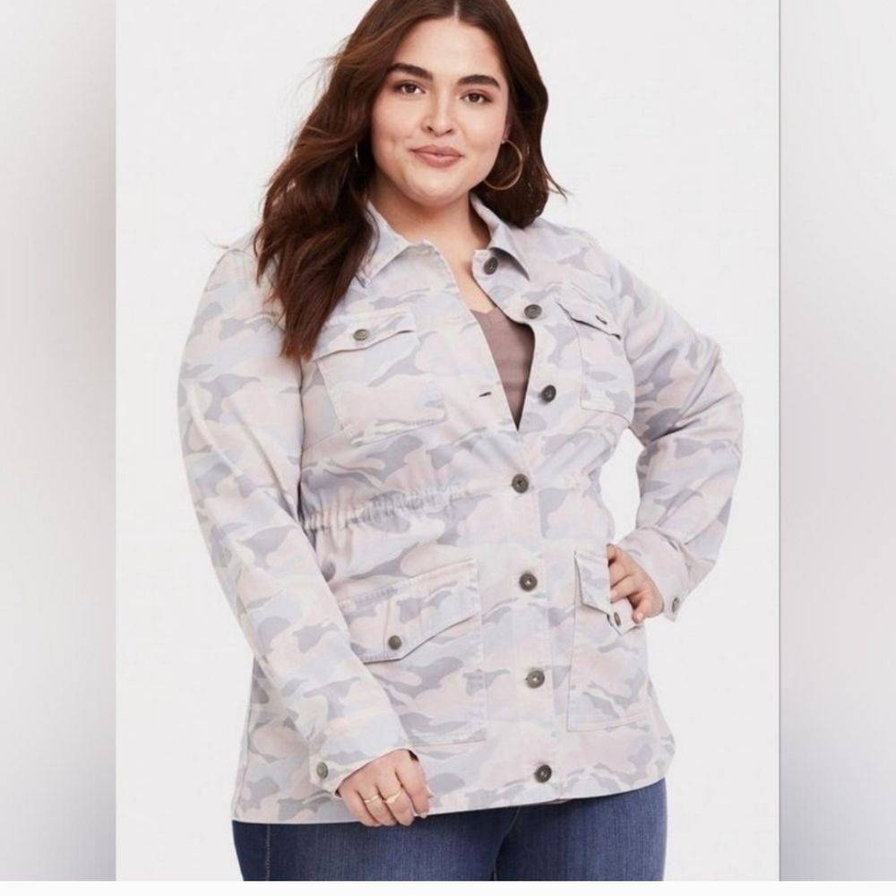 Torrid Camo Twill Anorak Jacket Size 2X